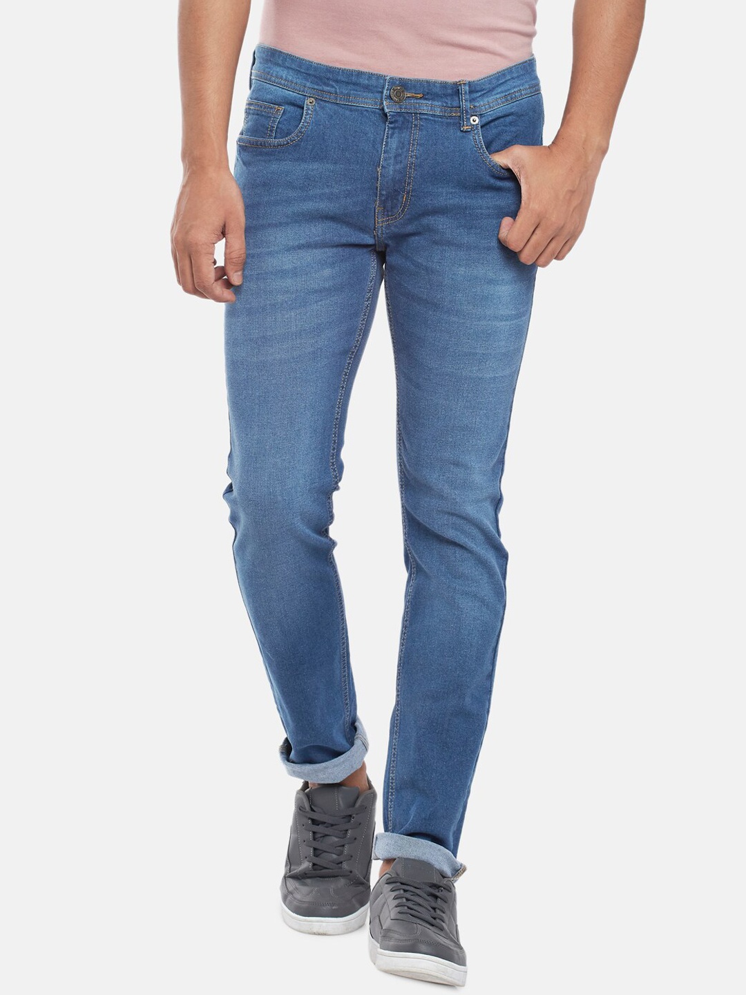 

People Men Blue Slim Fit Light Fade Jeans