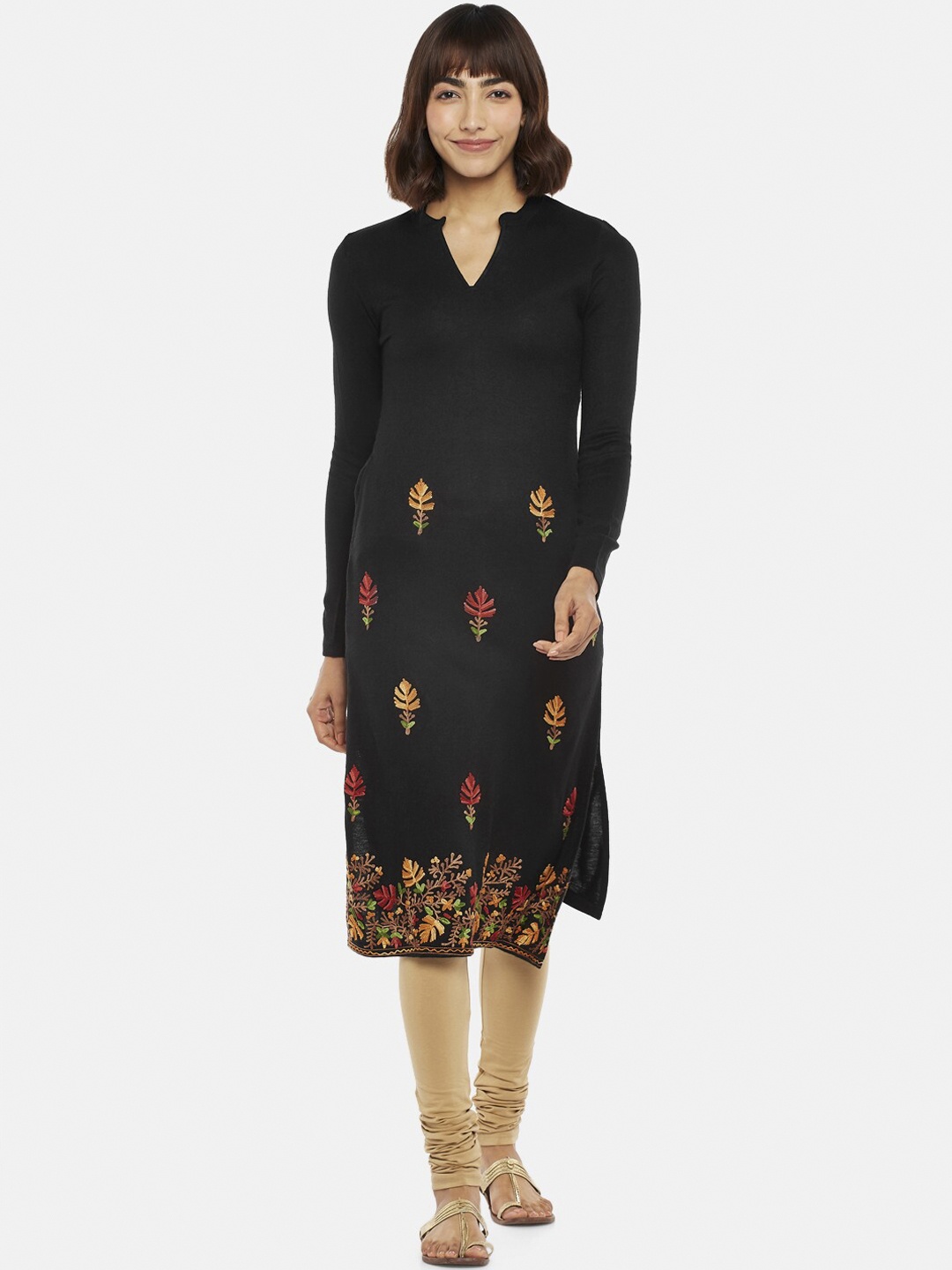 

RANGMANCH BY PANTALOONS Women Black Ethnic Motifs Kurta