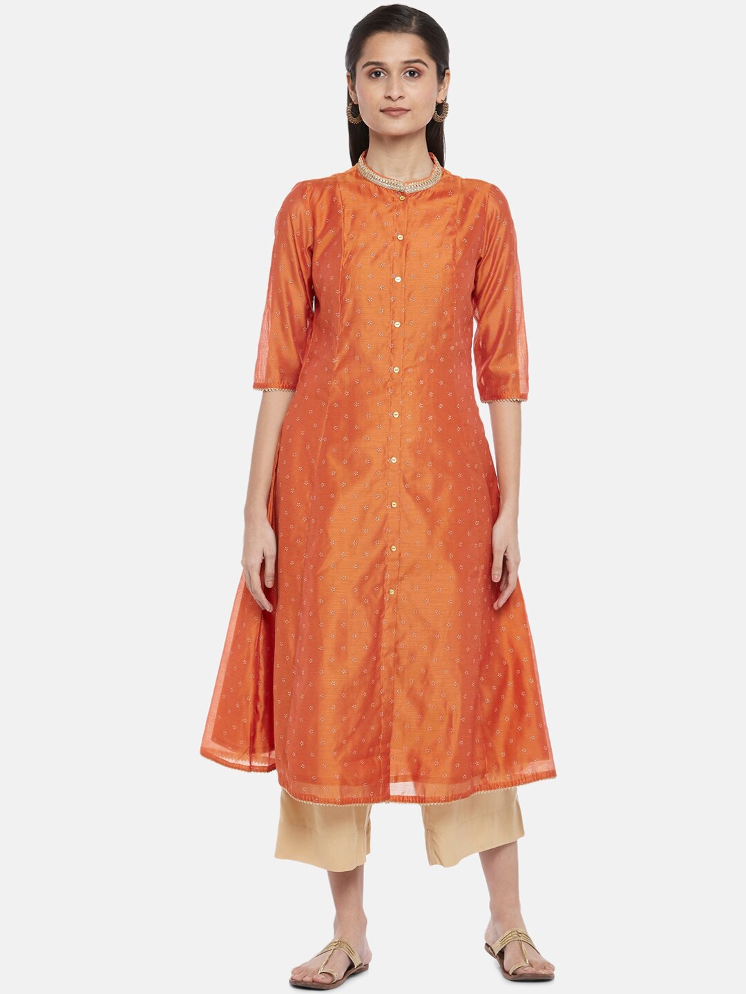 

RANGMANCH BY PANTALOONS Women Rust Kurta