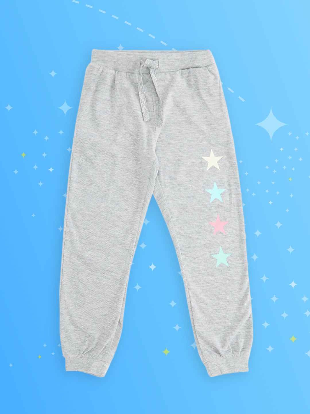 

Pantaloons Junior Girls Grey Melange Solid Pure Cotton Joggers