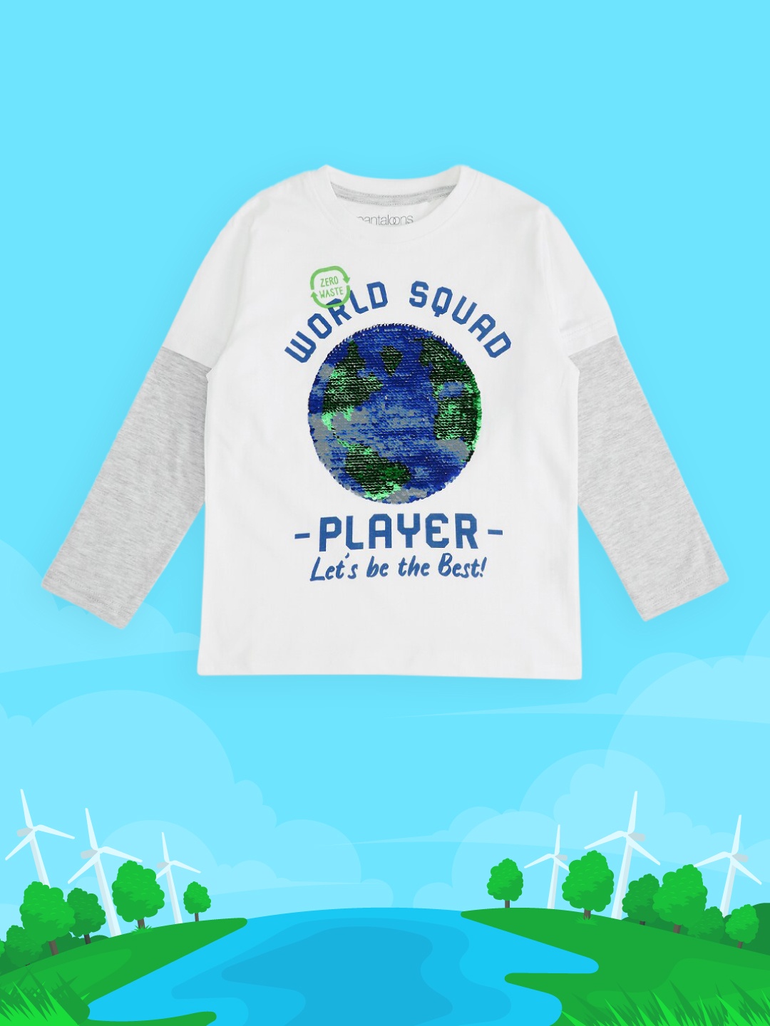 

Pantaloons Junior Boys White Printed Pure Cotton Applique T-shirt