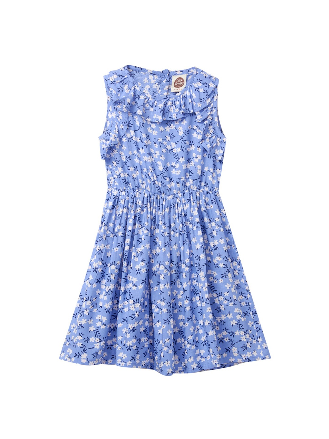 

Cub McPaws Girls Blue Floral Fit & Flare Dress