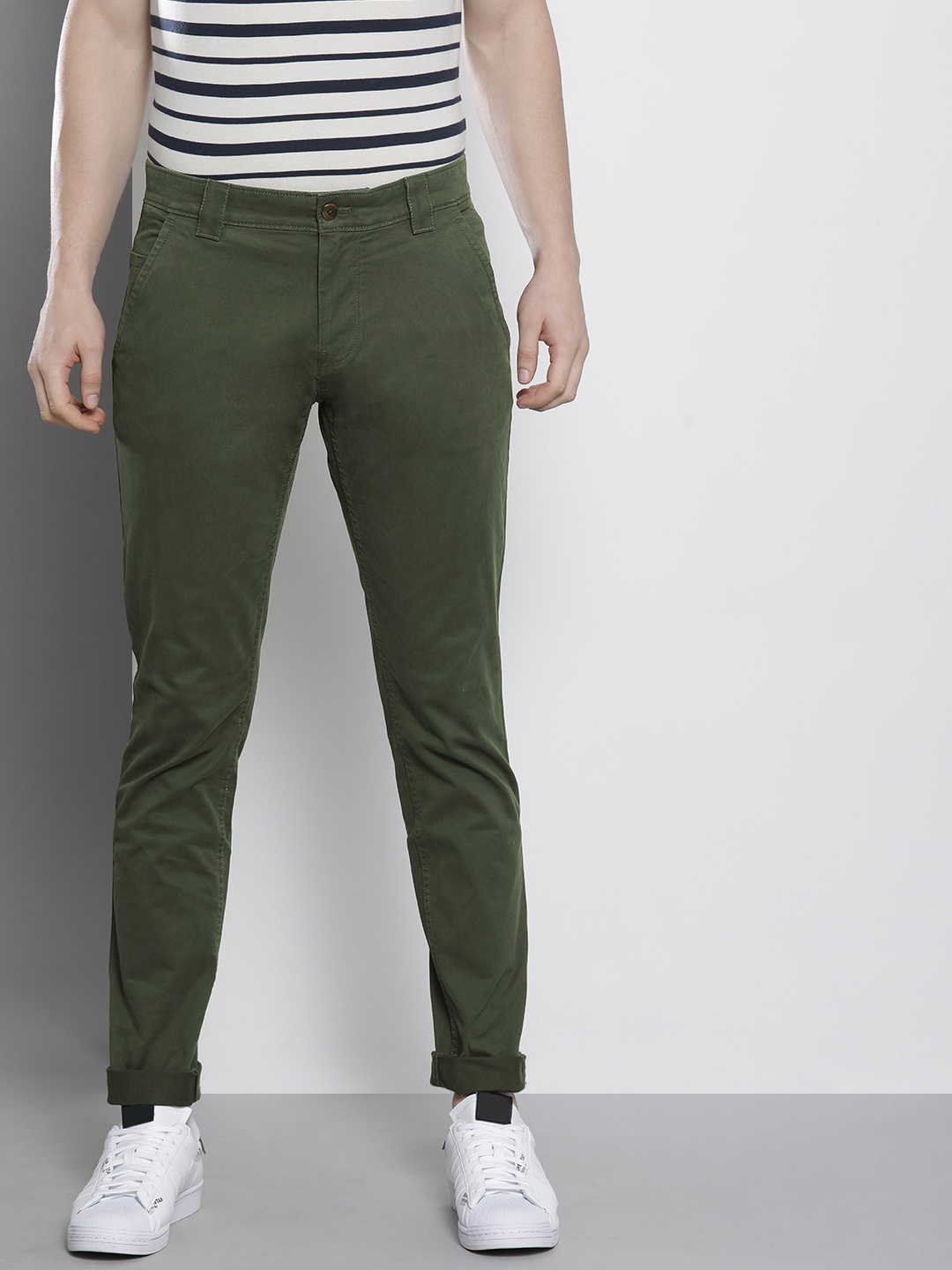 

Tommy Hilfiger Men Olive Green Scanton Slim Fit Chinos