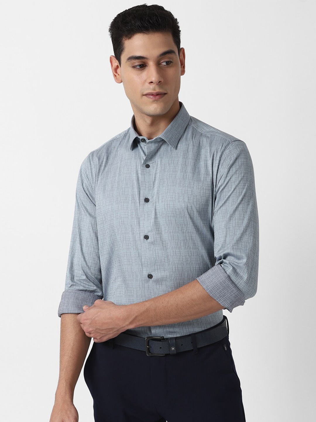 

Louis Philippe Sport Men Grey Slim Fit Printed Casual Shirt