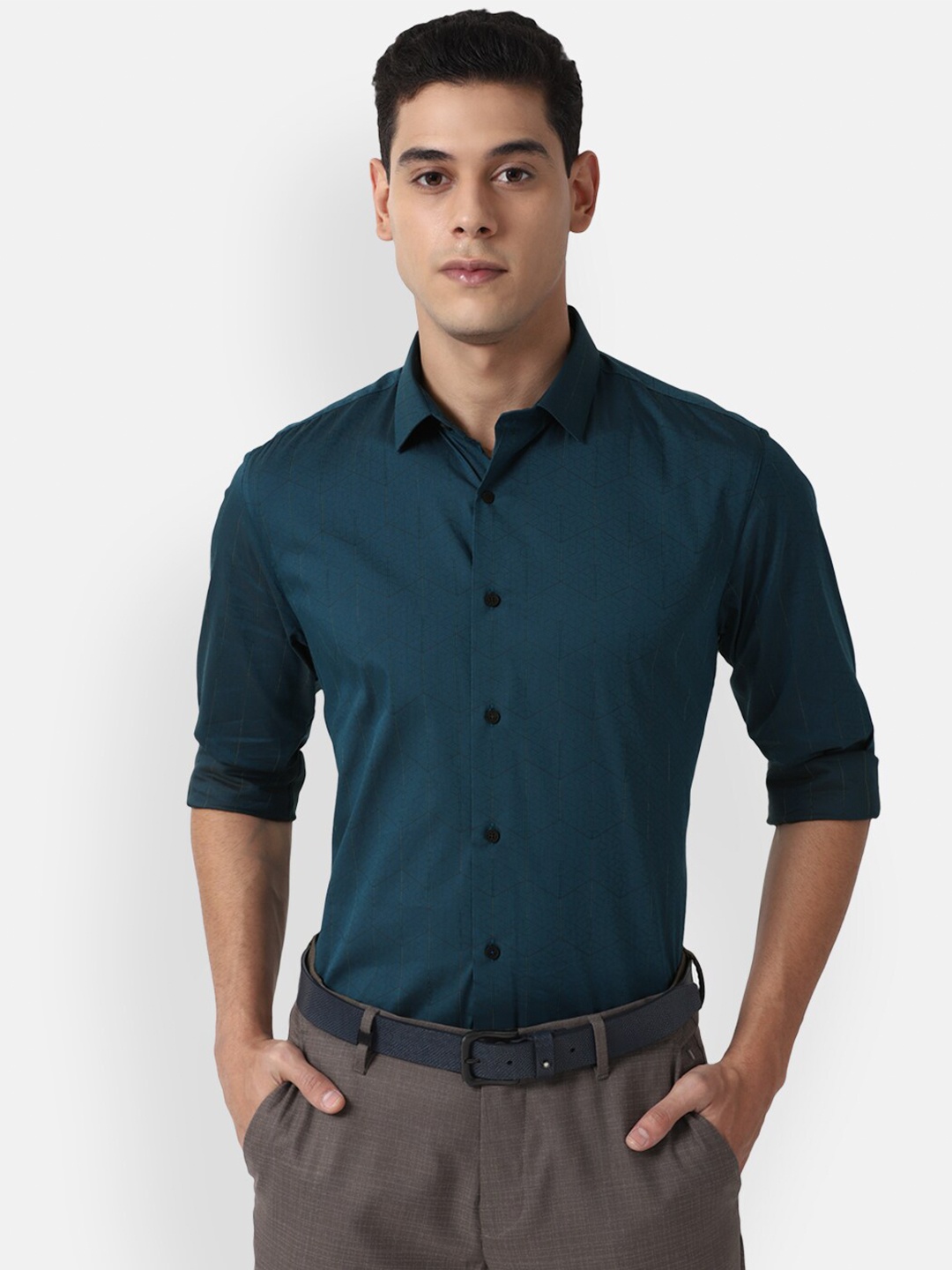 

Louis Philippe Sport Men Navy Blue Printed Slim Fit Casual Shirt