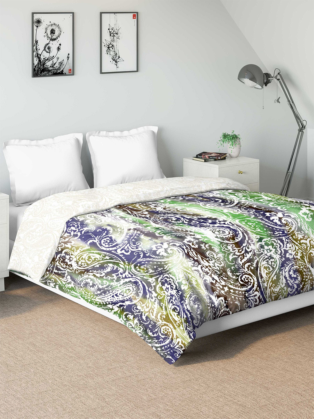 

DDecor Green & White Ethnic Motifs Mild Winter 210 GSM Double Bed Comforter