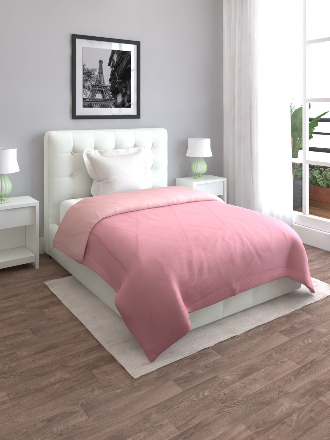 

ROMEE Pink AC Room 210 GSM Single Bed Comforter