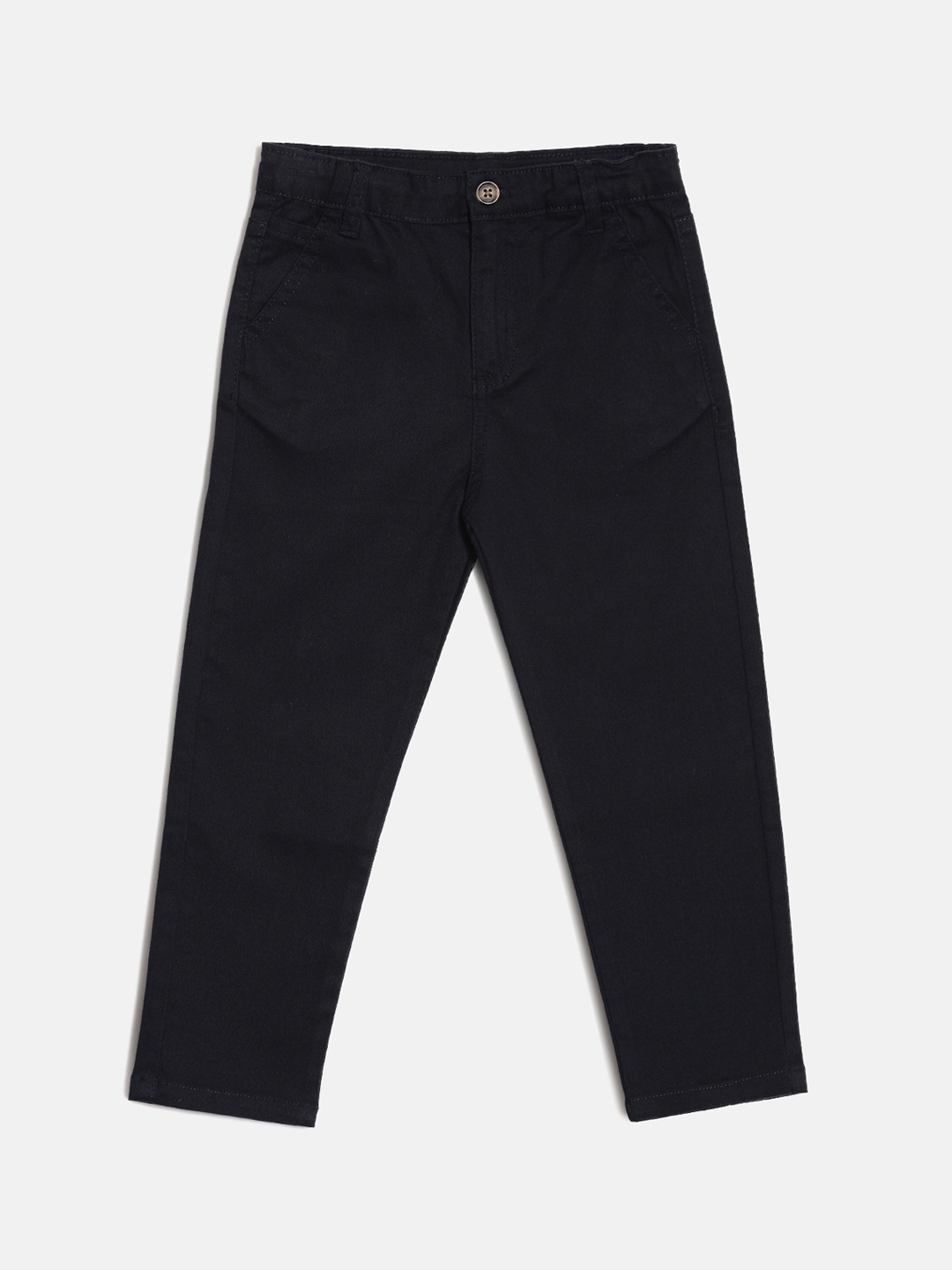 

Aomi Boys Navy Blue Solid Regular Fit Cotton Twill Chinos