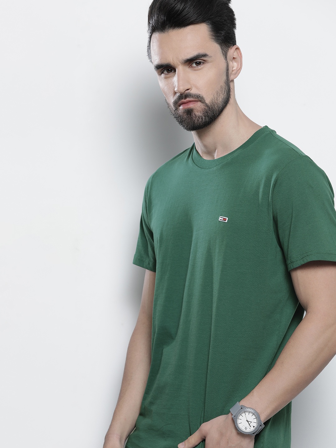 

Tommy Hilfiger Men Green Brand Logo Organic Cotton T-shirt