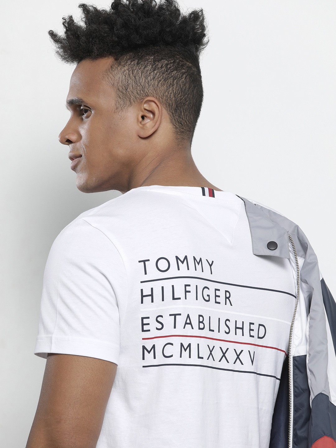 

Tommy Hilfiger Men White Typography Printed Casual T-shirt