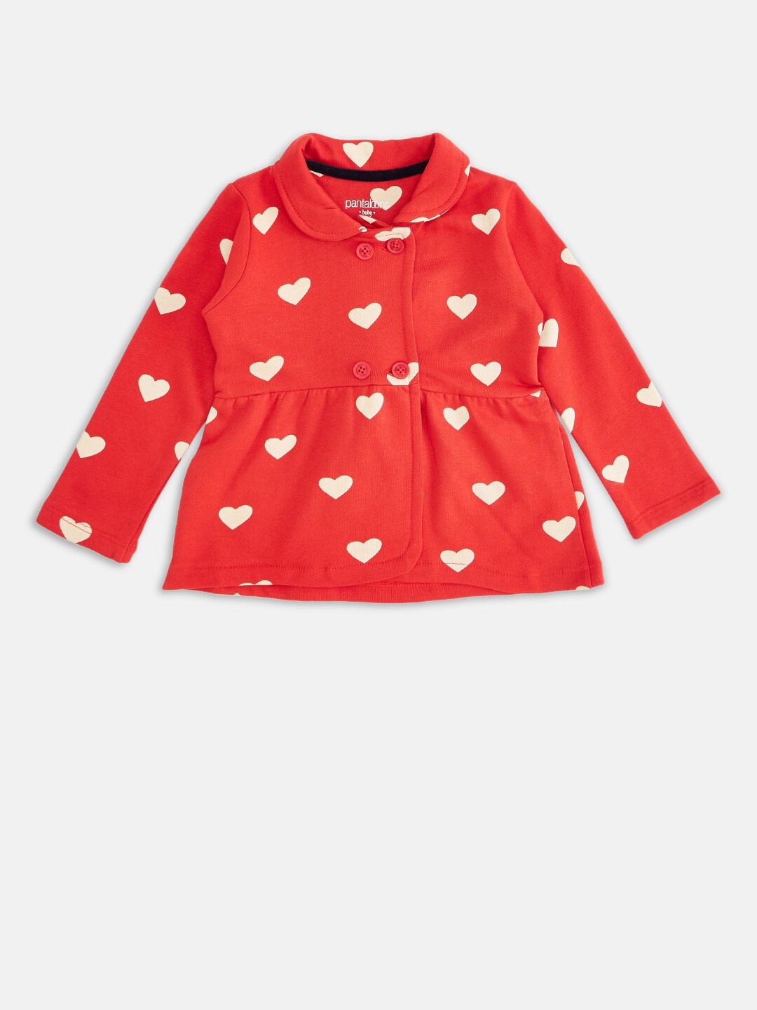 

Pantaloons Baby Girls Red Printed Cotton Sweatshirt