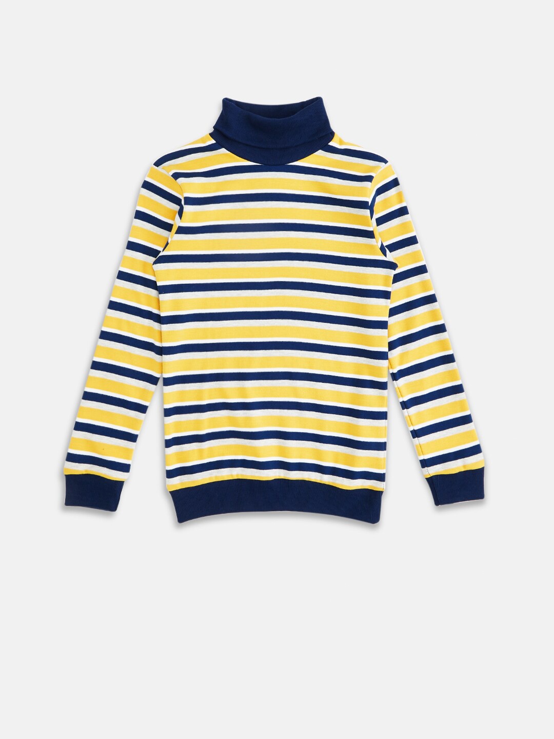 

Pantaloons Junior Boys Mustard Striped Sweatshirt