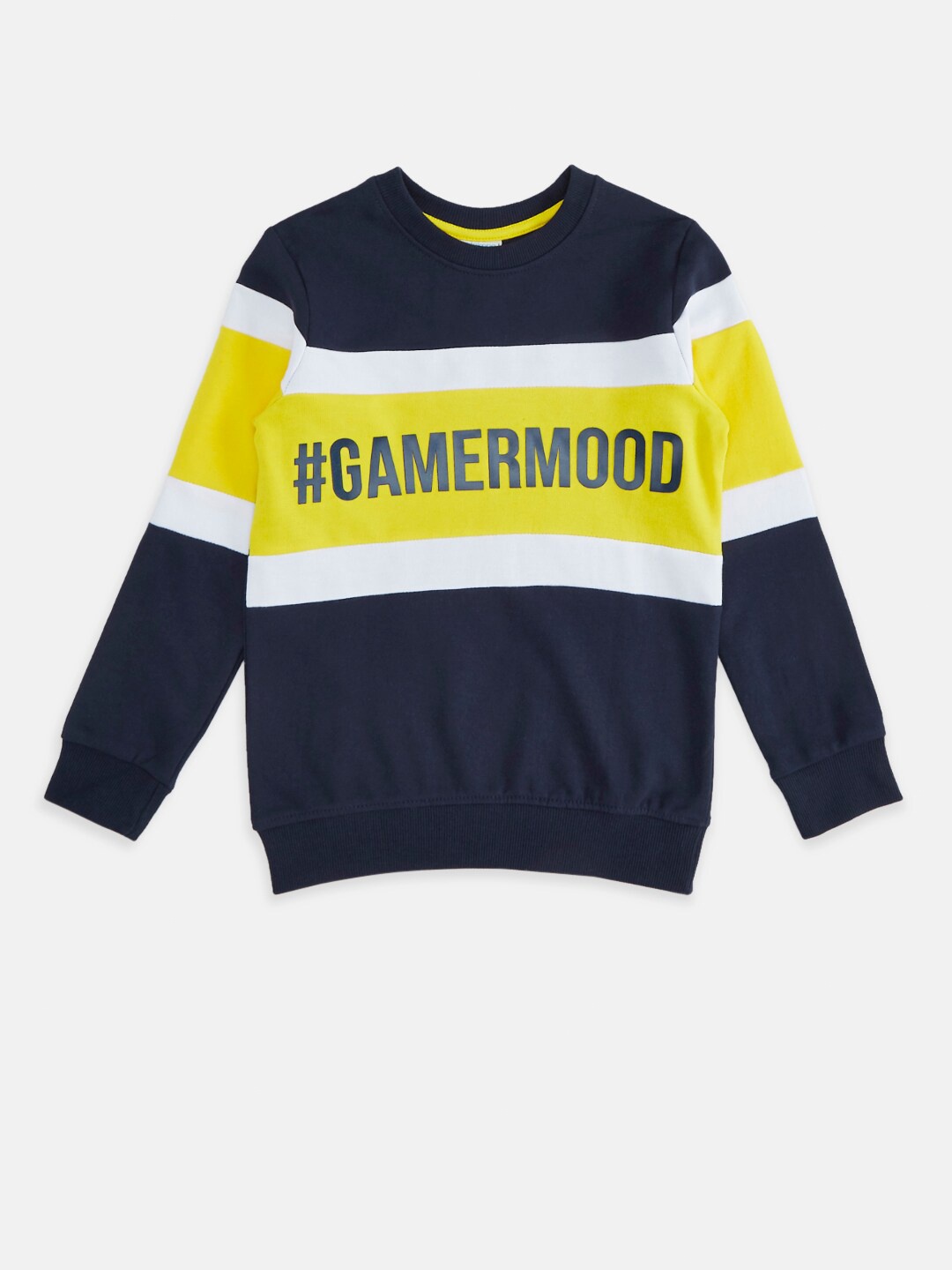 

Pantaloons Junior Boys Navy Blue Colourblocked Sweatshirt