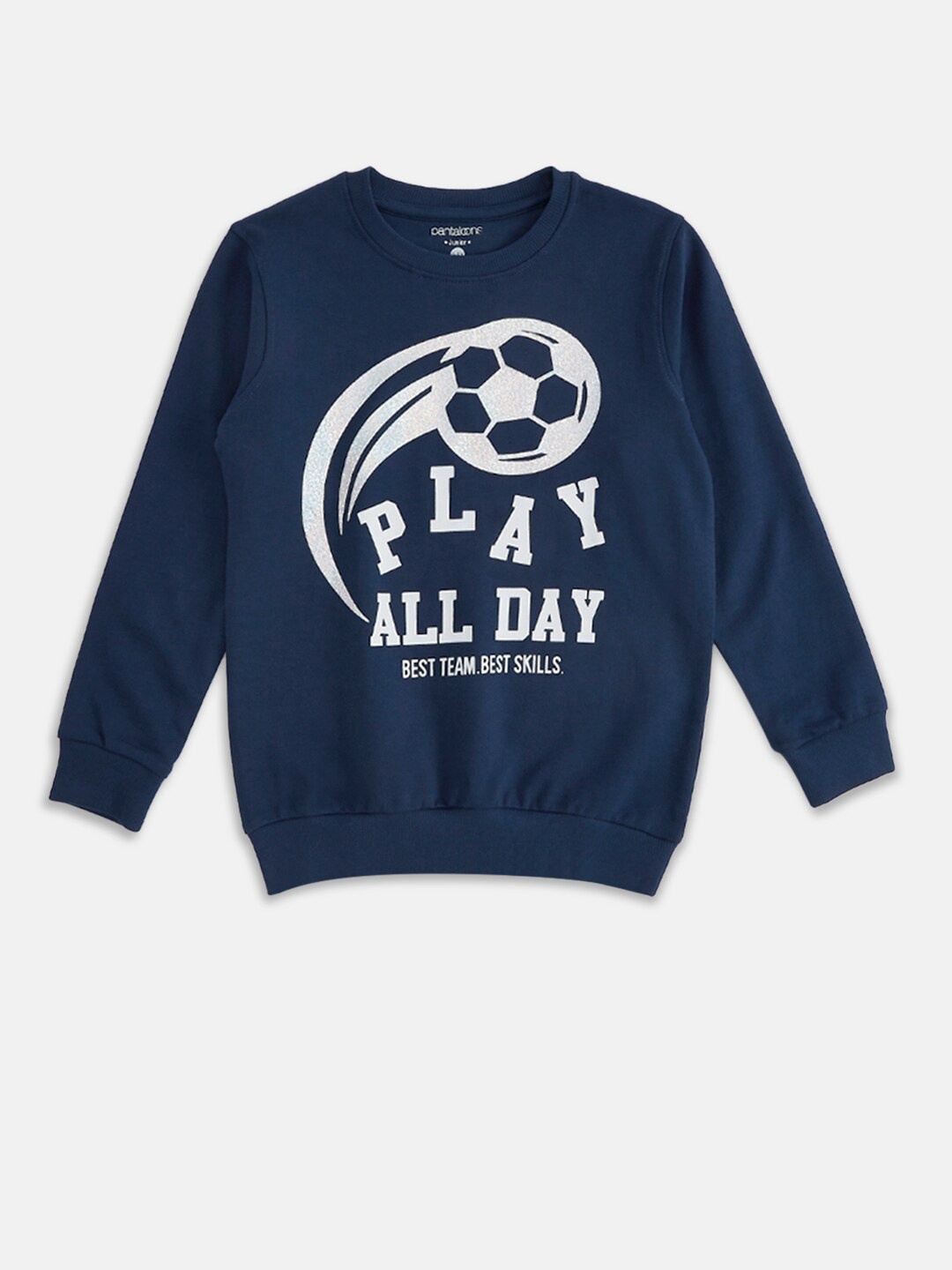 

Pantaloons Junior Boys Navy Blue Printed Pure Cotton Sweatshirt
