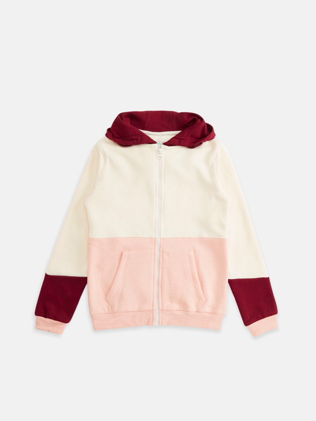 

Pantaloons Junior Girls Cream-Coloured Colourblocked Sweatshirt