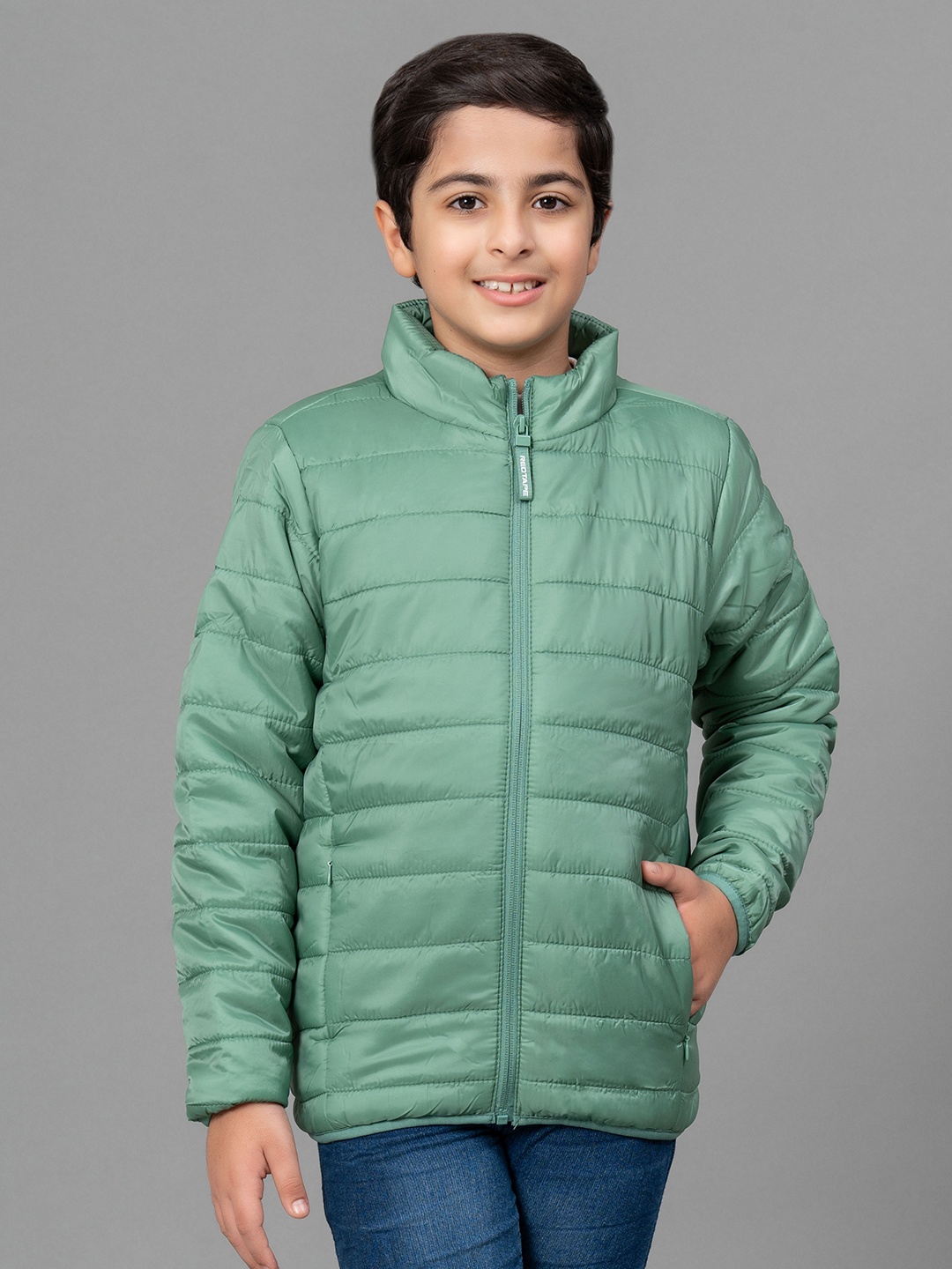 

Red Tape Boys Green Solid Puffer Jacket
