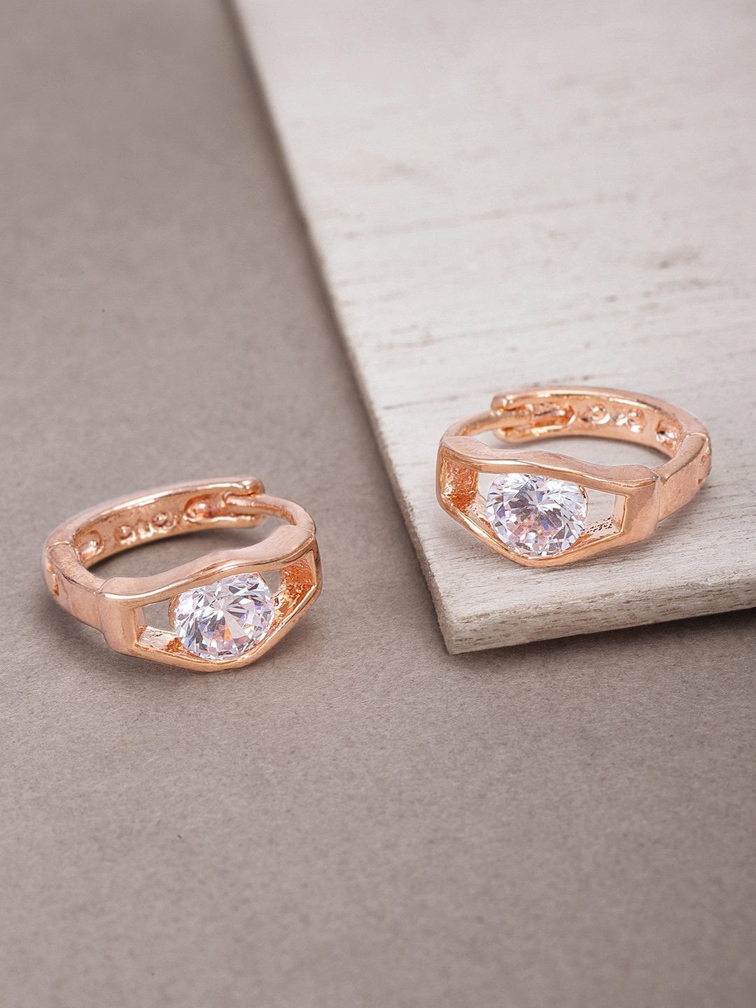 

PRITA BY PRIYAASI Rose Gold Contemporary Studs Earrings