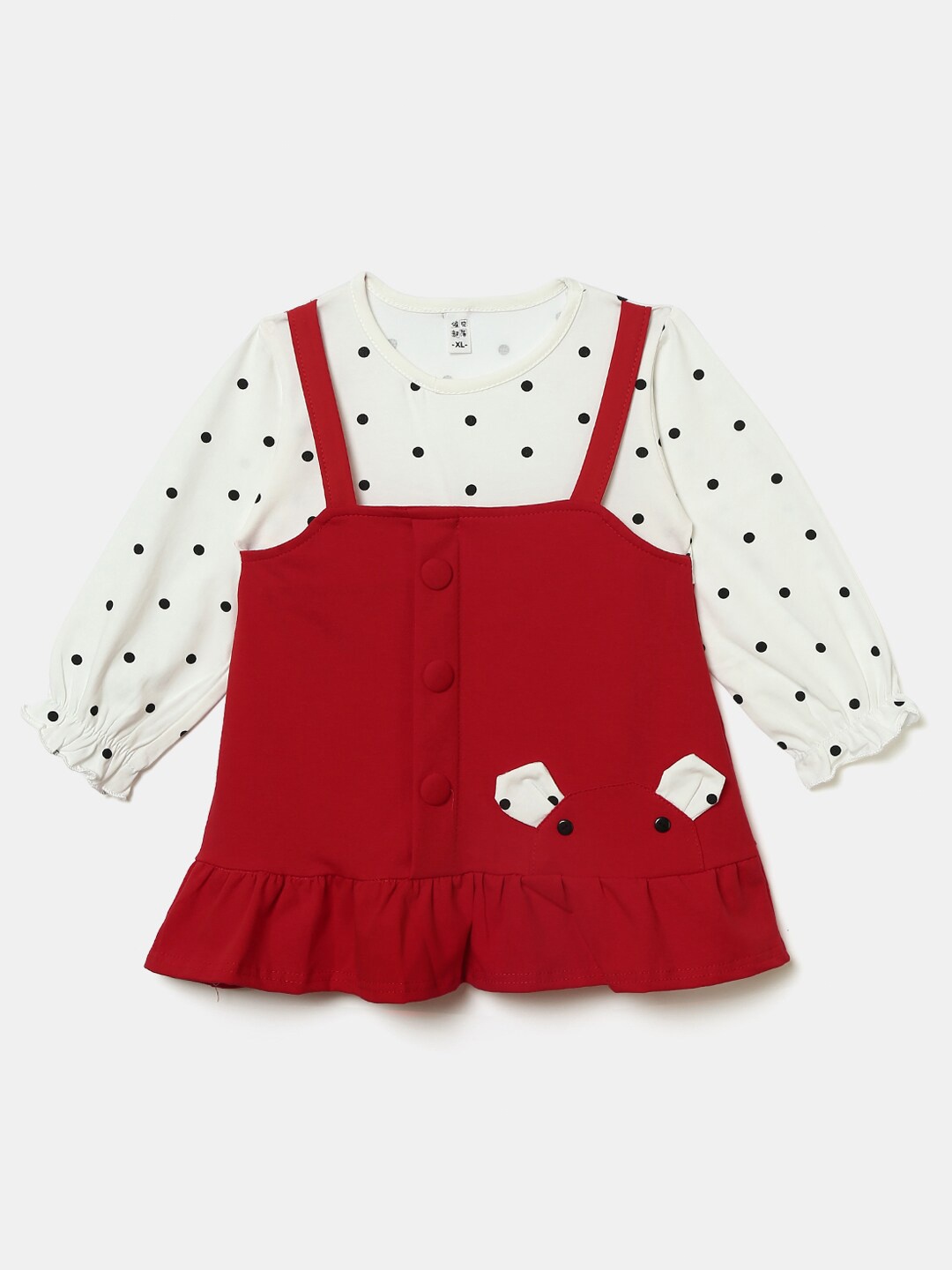 

Hopscotch Red & White Print Layered Top