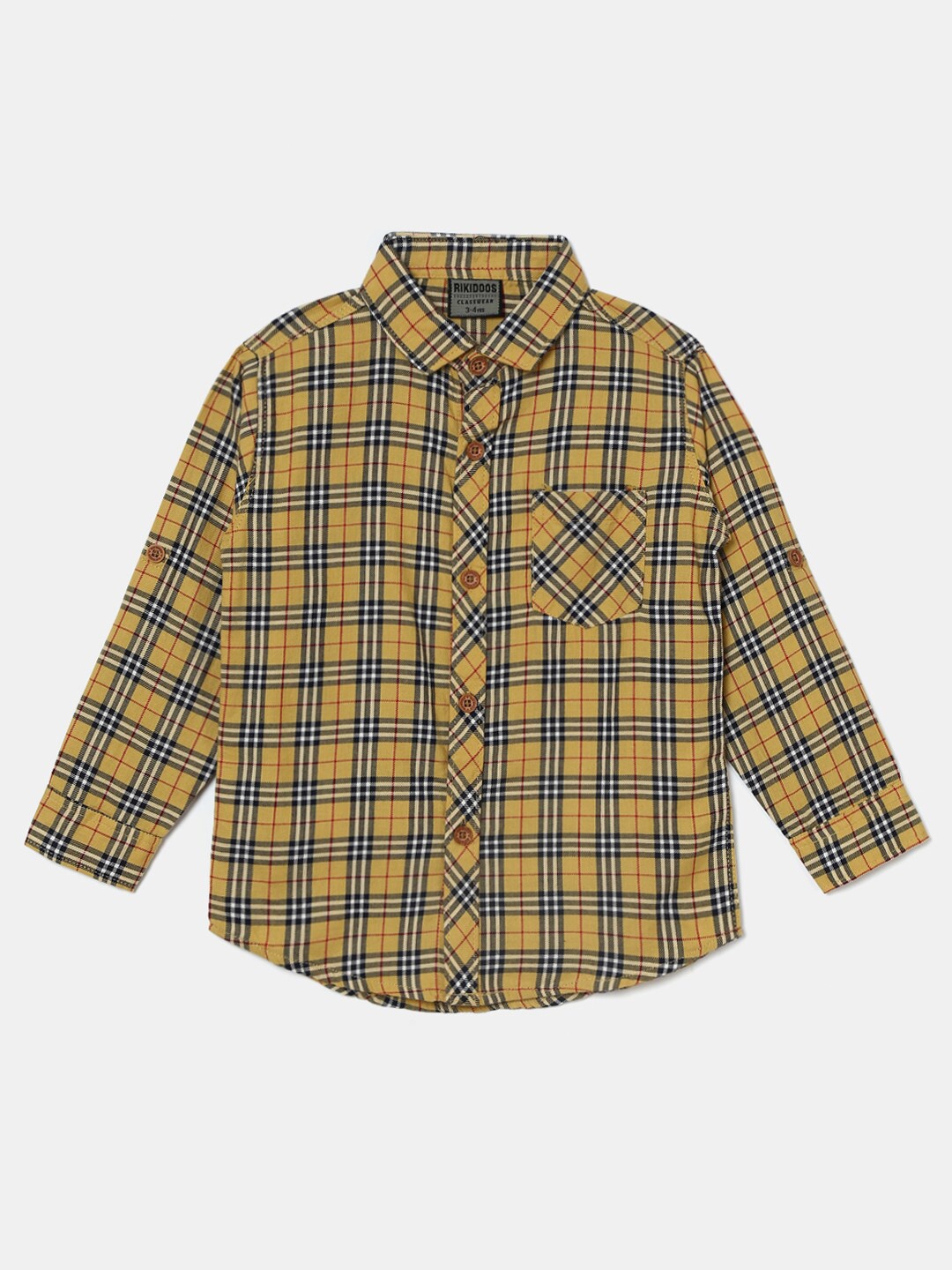 

Hopscotch Boys Yellow Smart Tartan Checks Checked Casual Shirt