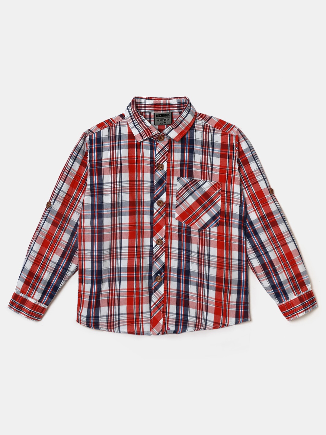 

Hopscotch Boys Red Smart Tartan Checks Casual Shirt