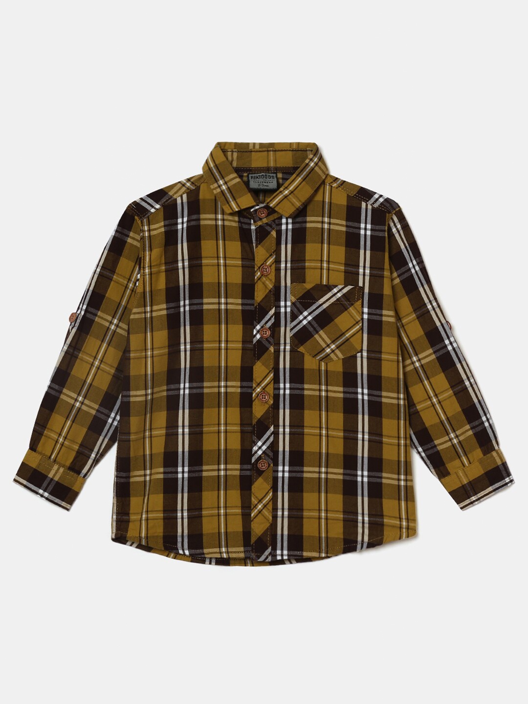 

Hopscotch Boys Yellow Tartan Checked Casual Shirt