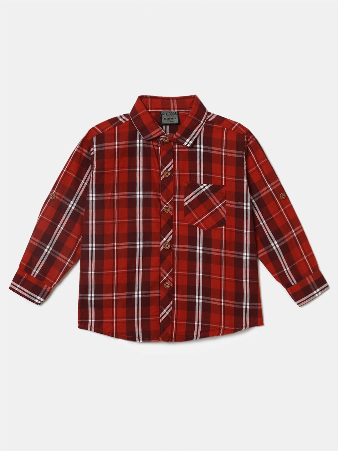

Hopscotch Boys Rust Orange & Brown Smart Tartan Checks Cotton Blend Casual Shirt