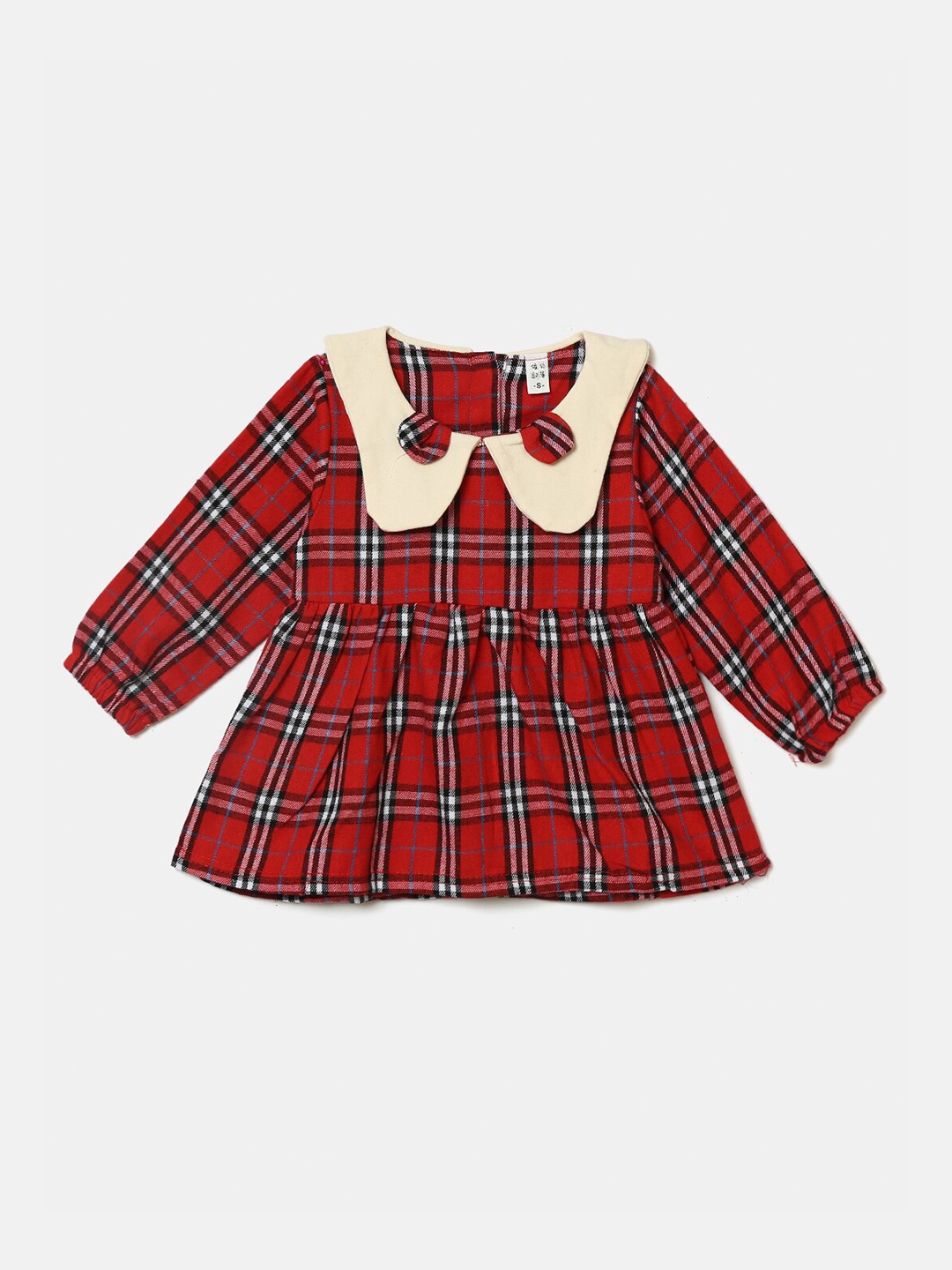 

Hopscotch Red & White Checked Peter Pan Collar Top