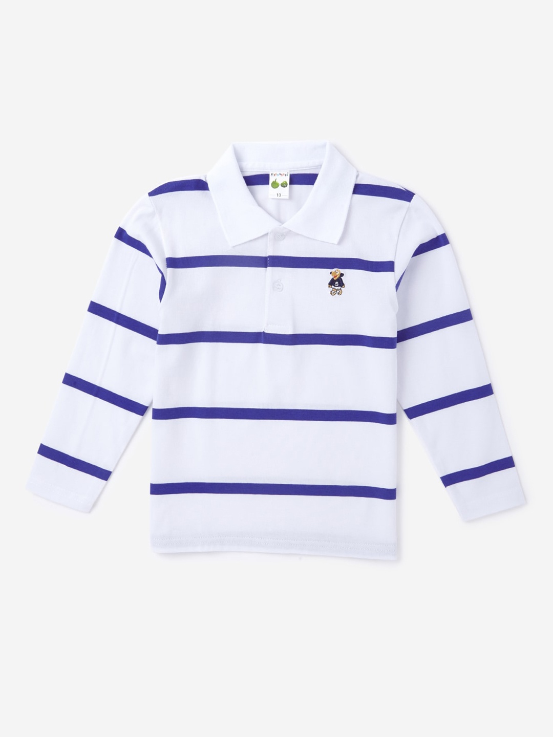 

Hopscotch Boys Multicoloured Striped Polo Collar Pockets T-shirt, Multi