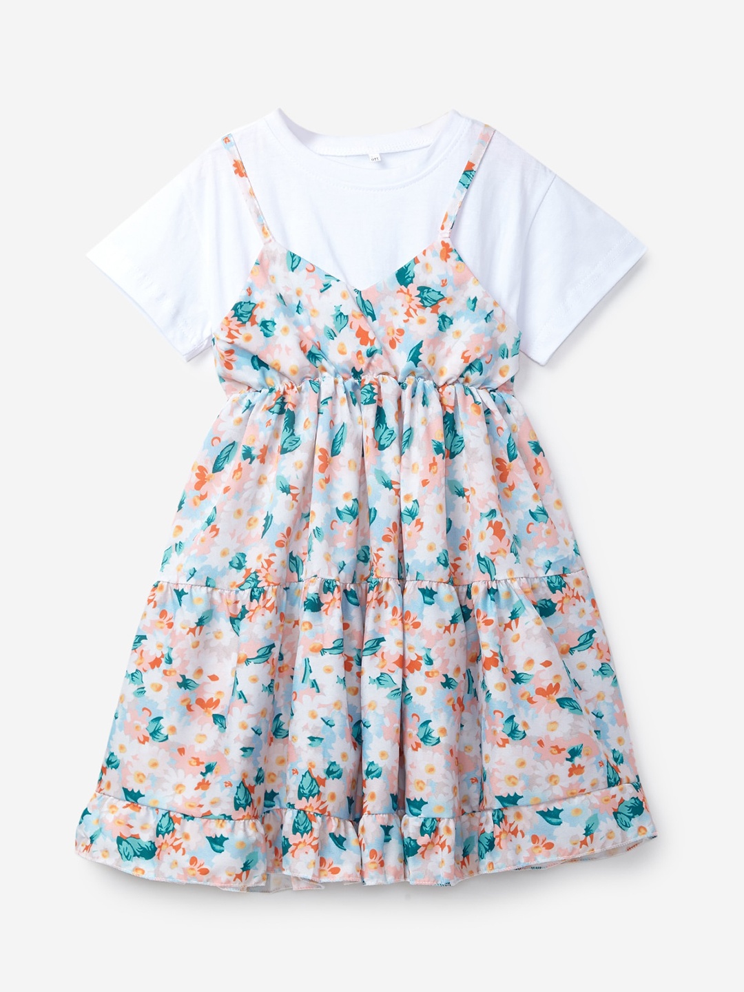 

Hopscotch Girls Pink & Green Floral Dress