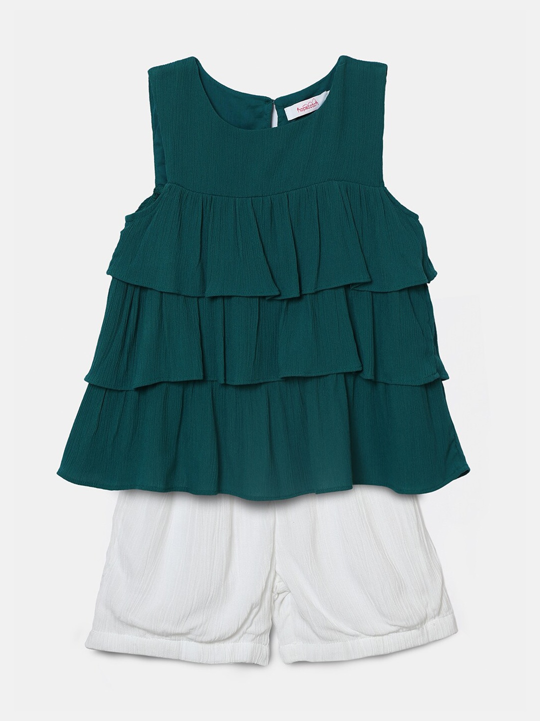 

Hopscotch Girls Green & White Top with Shorts