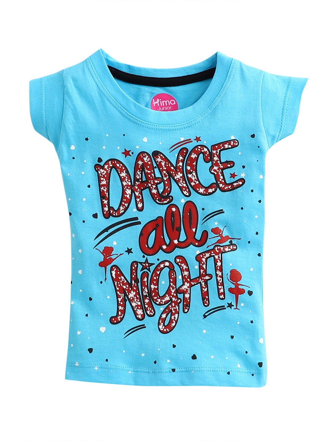 

Hopscotch Girls Blue & Black Printed Organic Cotton T-shirt with Trousers