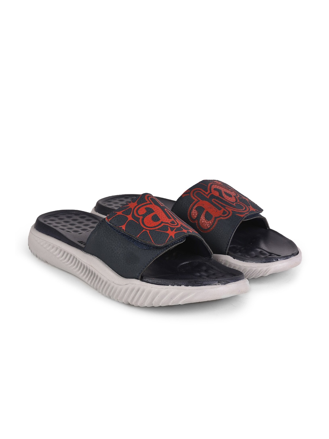 

Liberty Men Navy Blue & White Printed Rubber Slip-On