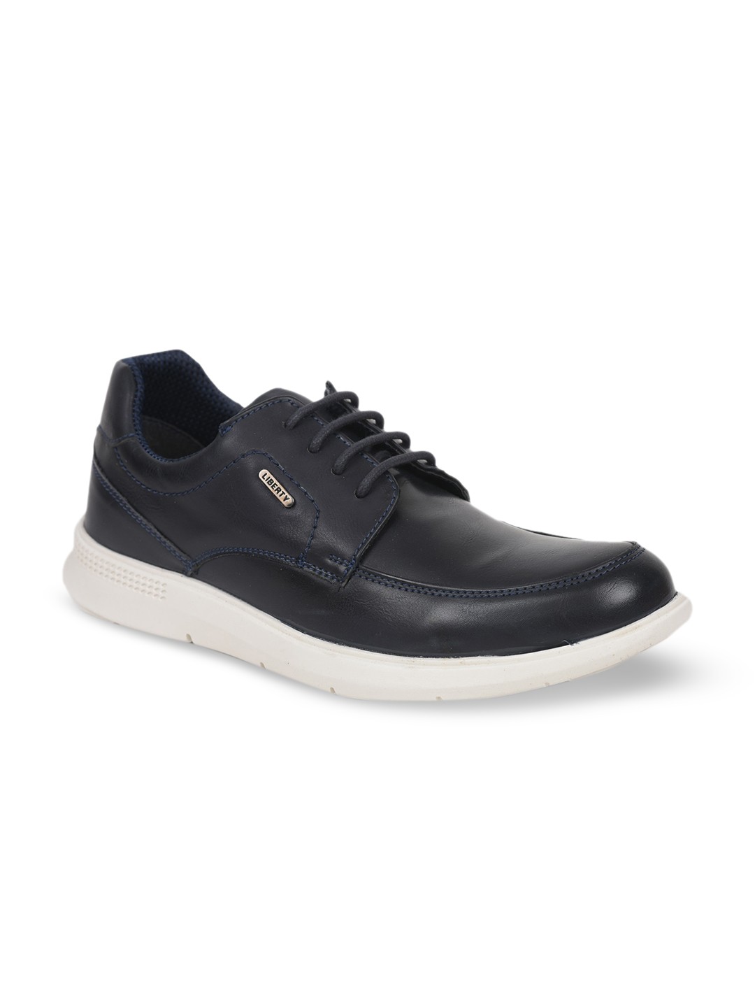 

Liberty Men Navy Blue Solid PU Derbys