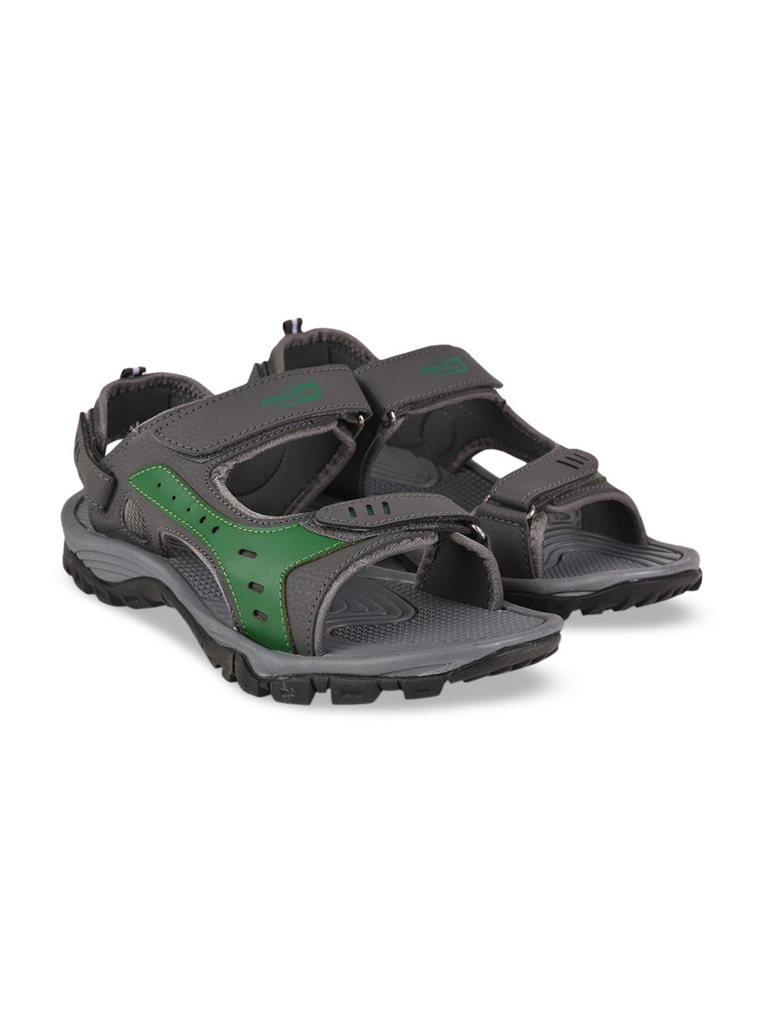 

Liberty Men Green & Black Solid Sports Sandals