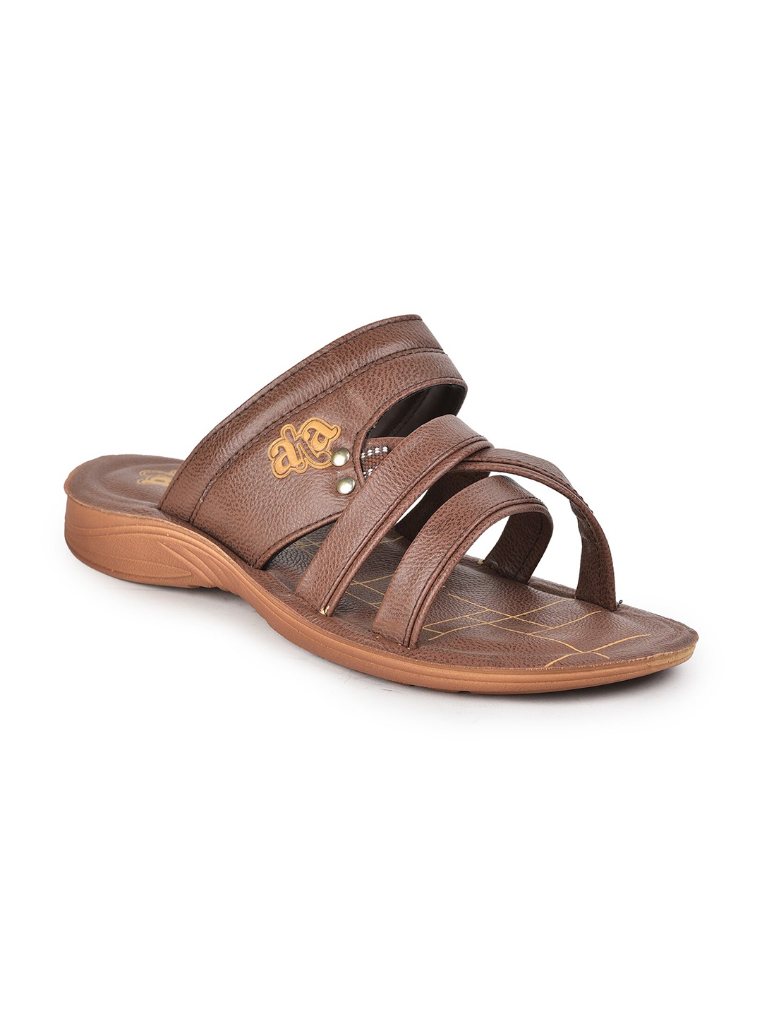 

Liberty Men Tan & Mustard Printed Rubber Thong Flip-Flops