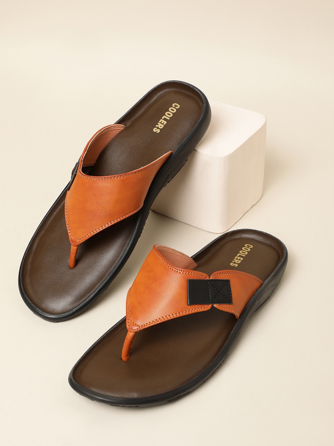 

Liberty Men Tan & Coffee Brown Rubber Thong Flip-Flops