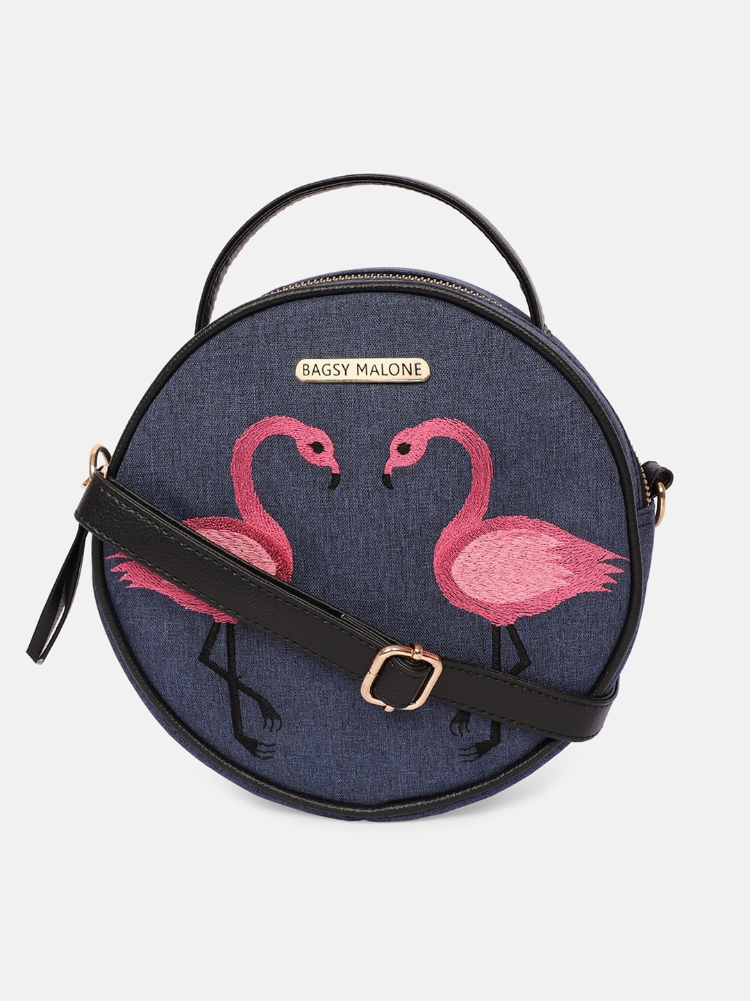 

Bagsy Malone Grey Embroidered Sling Bag