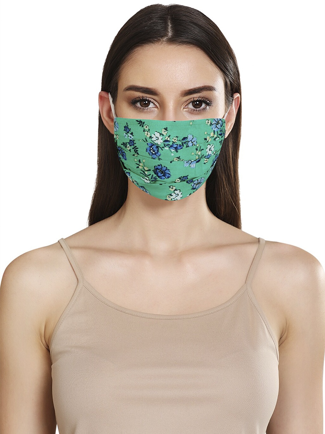 

Kazo Women Green & Blue Printed 3-Ply Reusable Cloth Mask