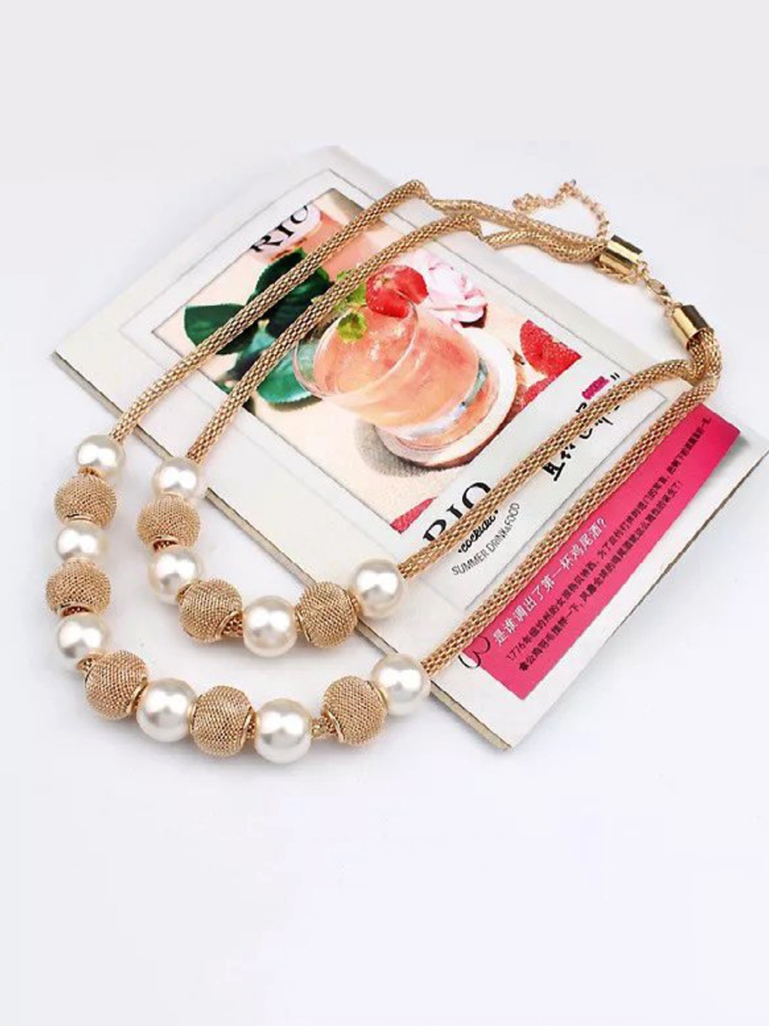 

Yellow Chimes Gold-Toned & White Gold-Plated Choker Necklace