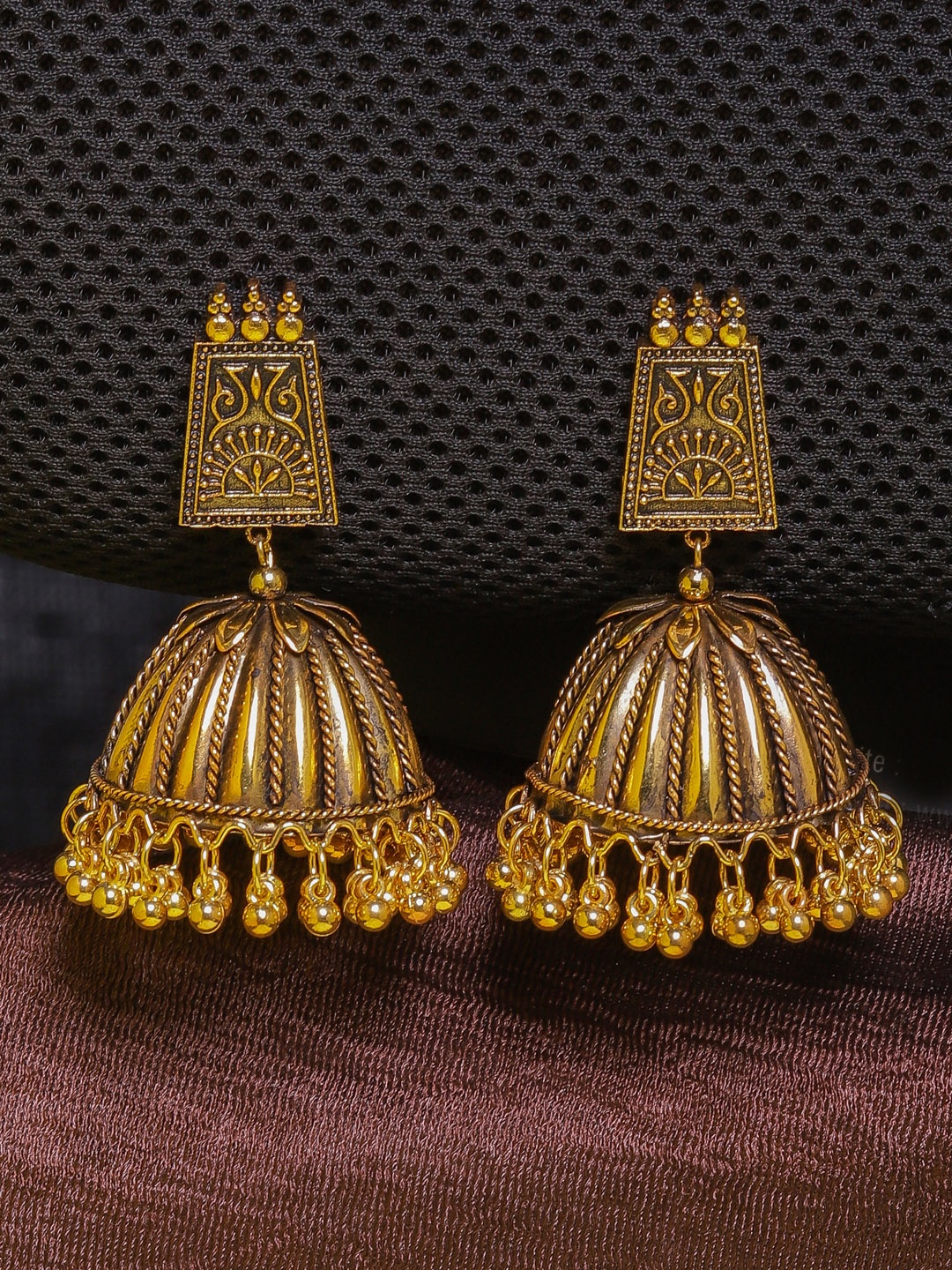 

DIVA WALK Gold-Plated Contemporary Jhumkas