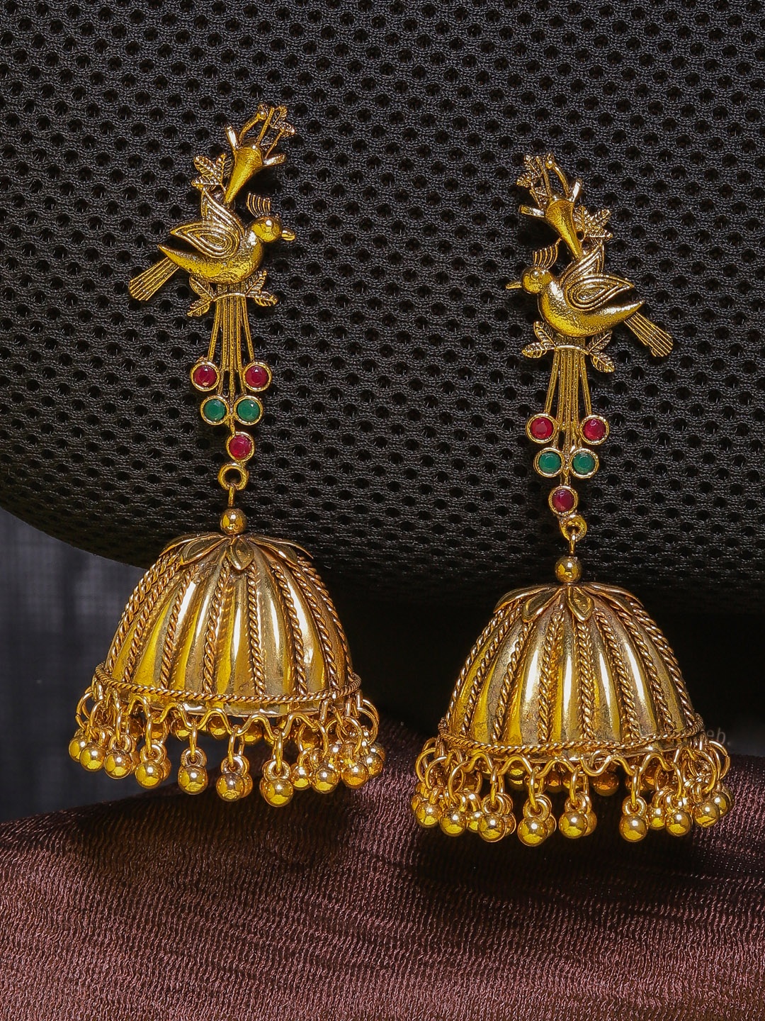 

DIVA WALK Gold-Toned Geometric Jhumkas Earrings