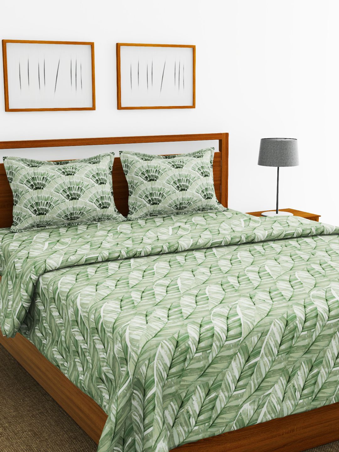 

BIANCA Green Set of 4 AC Room 150 GSM Double Bed Comforter & Bedsheets Set