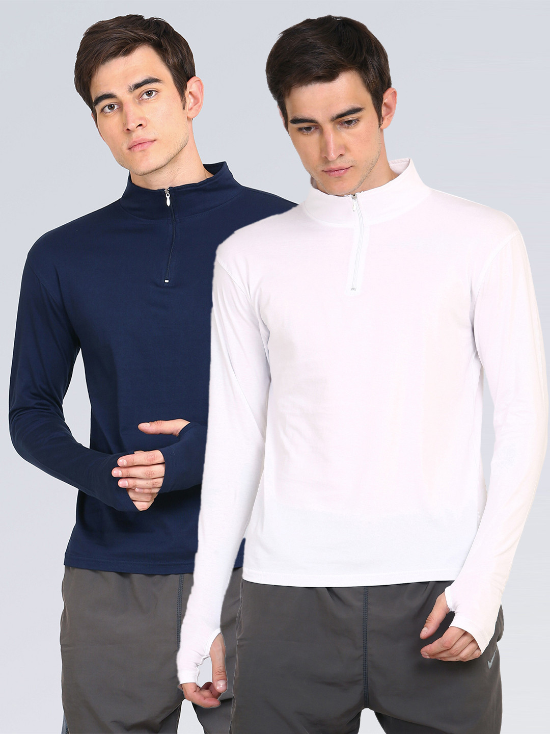 

appulse Men Navy Blue & White Pack of 2 T-shirts