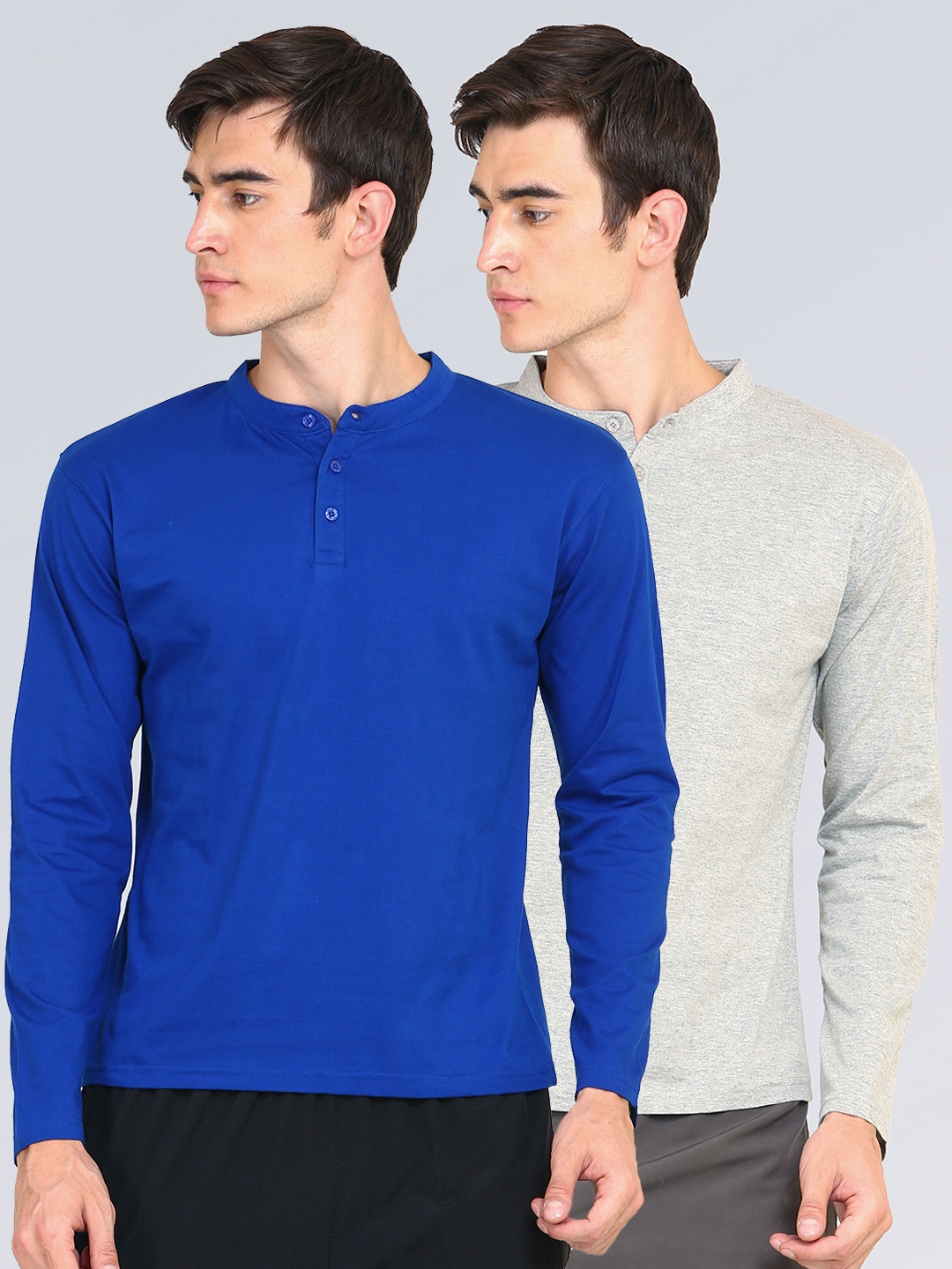 

appulse Men Blue & Grey Pack of 2 T-shirts