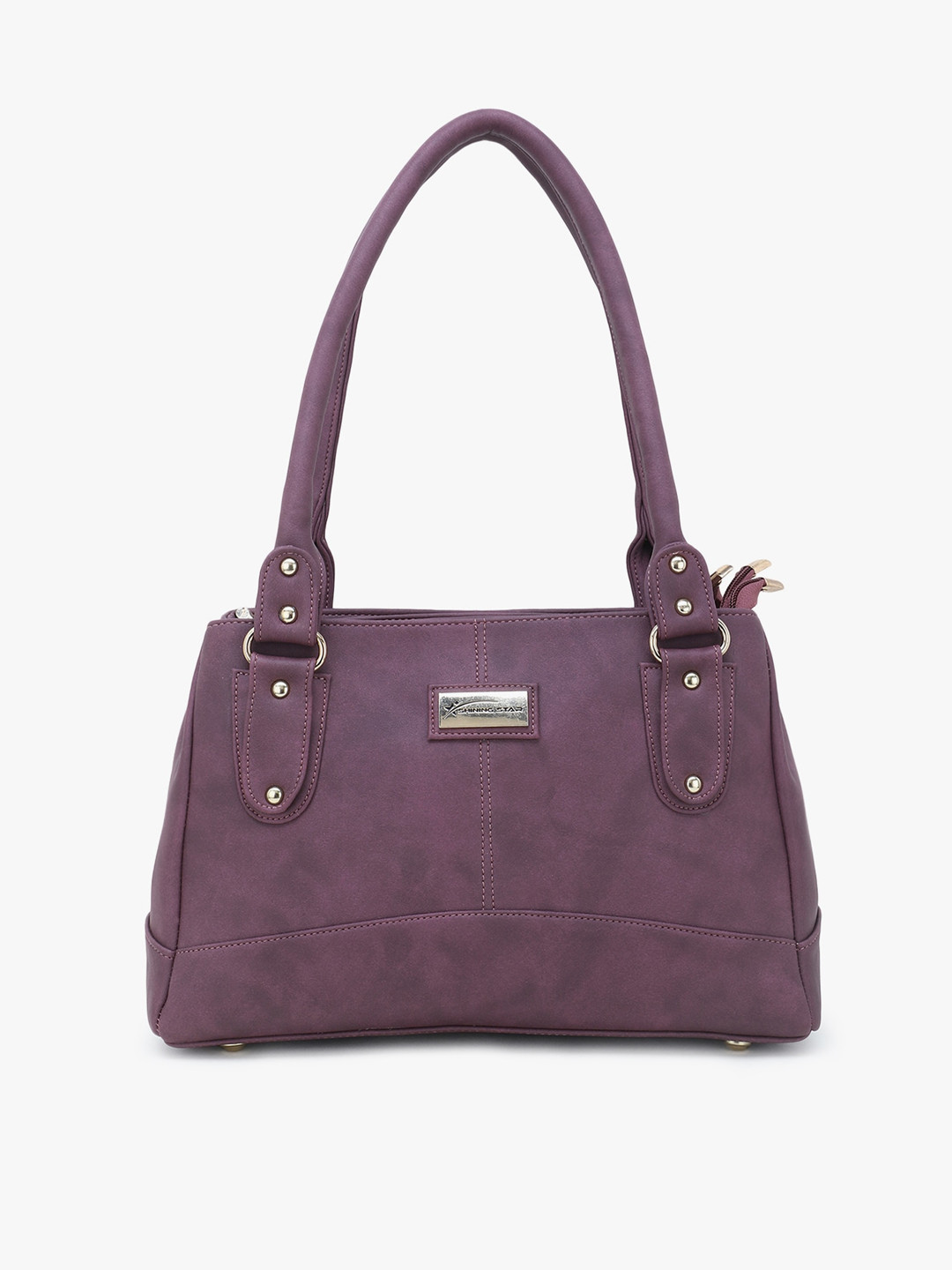 

SHINING STAR Purple PU Structured Handheld Bag