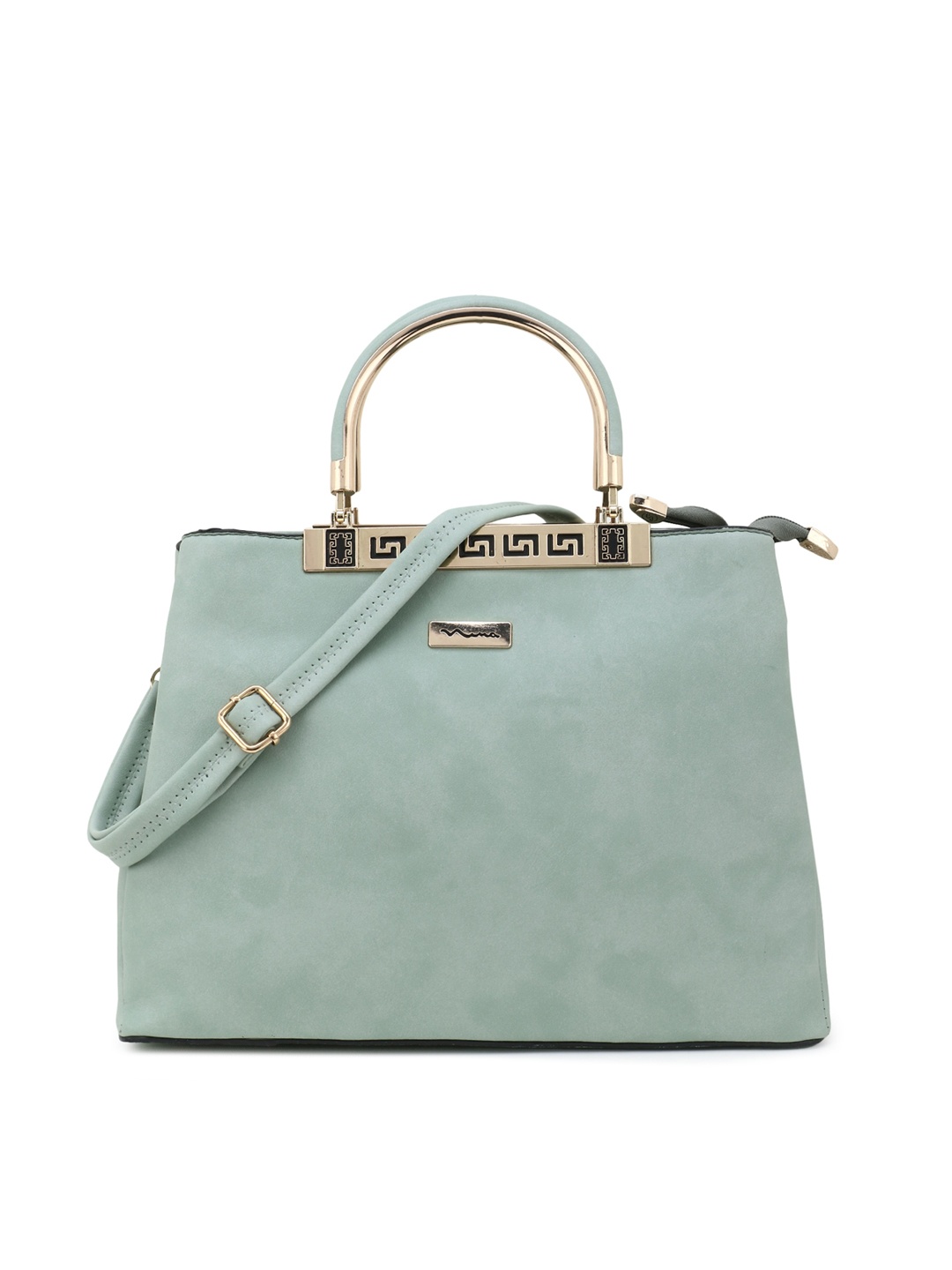 

SHINING STAR Green Textured Structured Handheld Bag