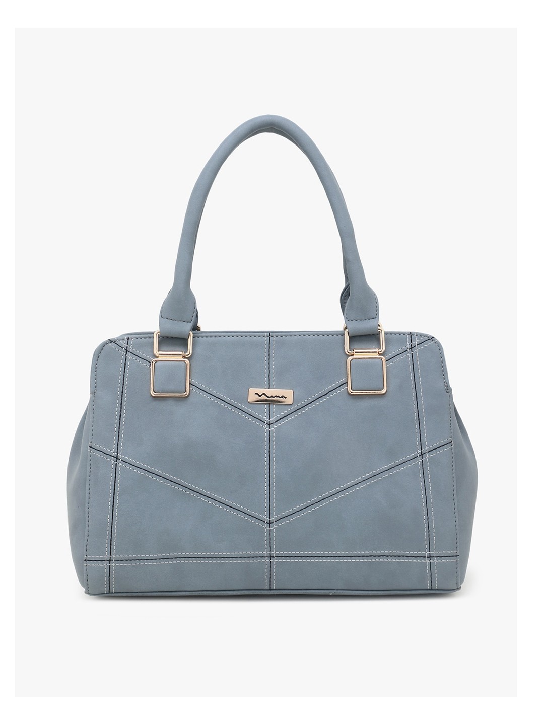 

SHINING STAR Grey PU Bowling Handheld Bag