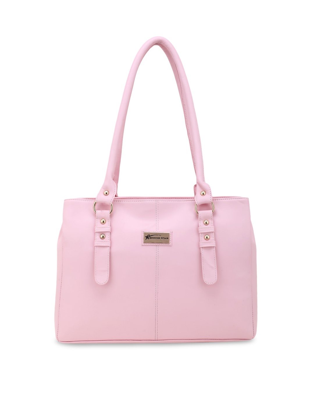 

SHINING STAR Peach-Coloured PU Structured Shoulder Bag
