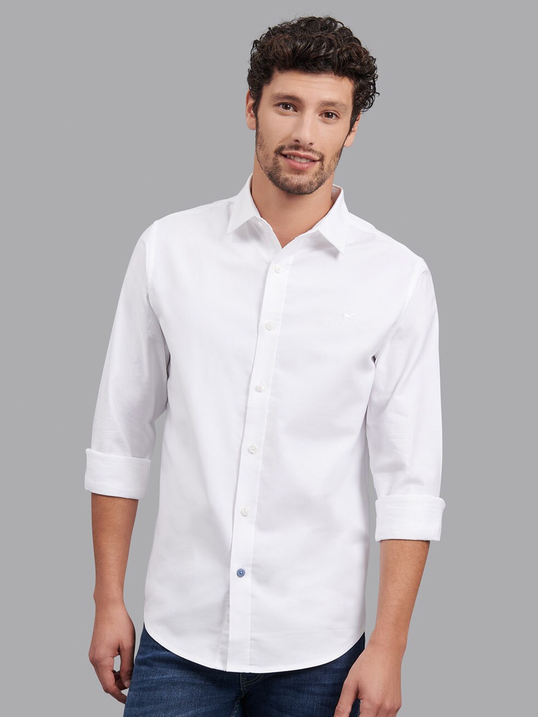 

Beverly Hills Polo Club Men White Regular Fit Solid Casual Shirt