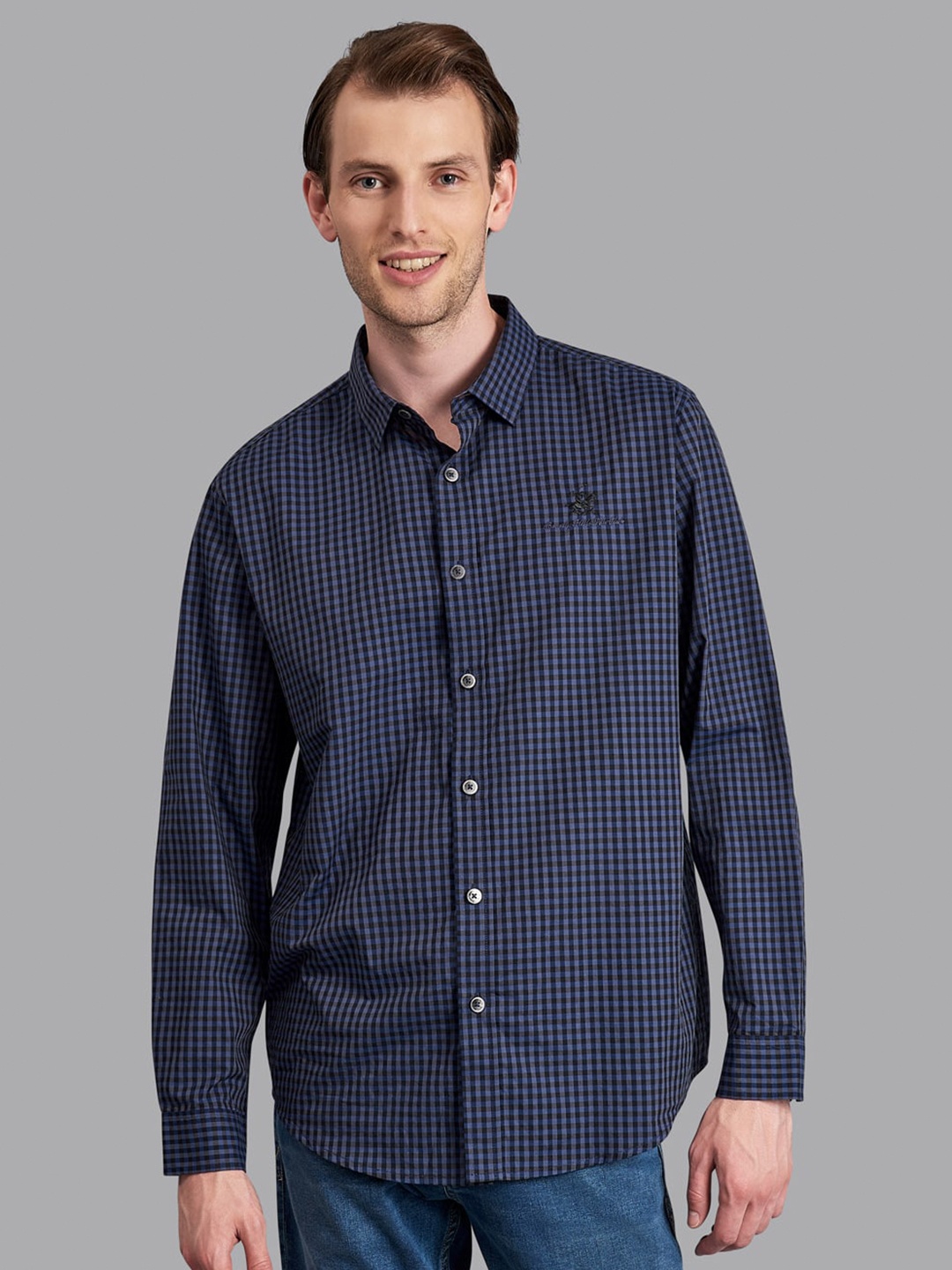 

Beverly Hills Polo Club Men Blue Checked Shirt